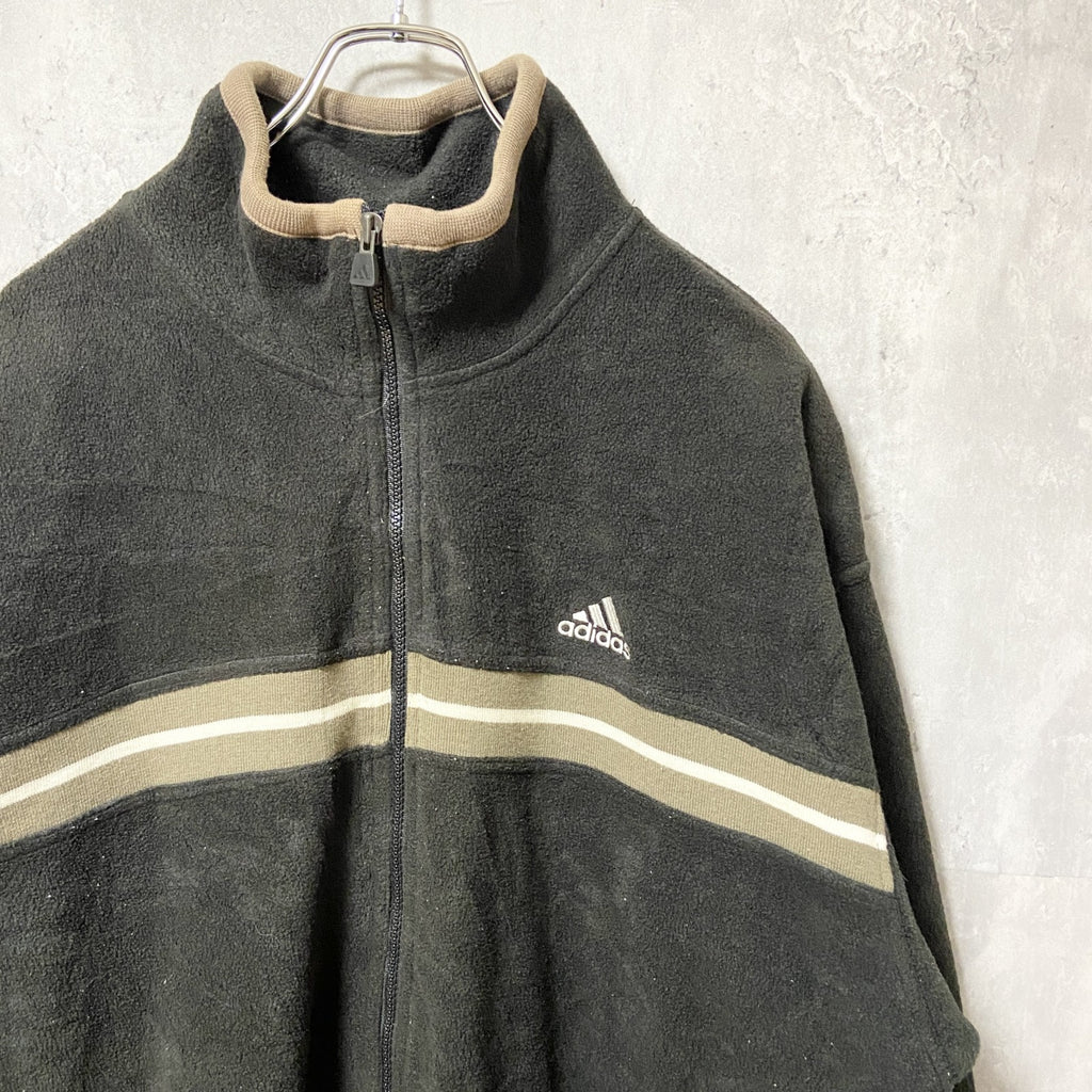古着　used　90s　adidas アディダス　フルジップフリースジャケット　トラックジャケット　ビックシルエット　XXLサイズ