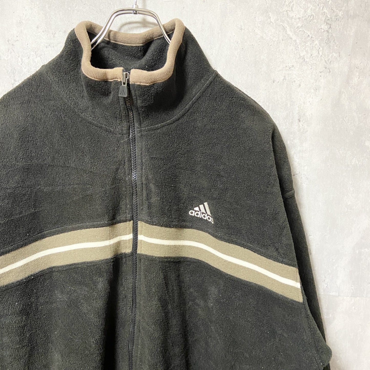 古着　used　90s　adidas アディダス　フルジップフリースジャケット　トラックジャケット　ビックシルエット　XXLサイズ