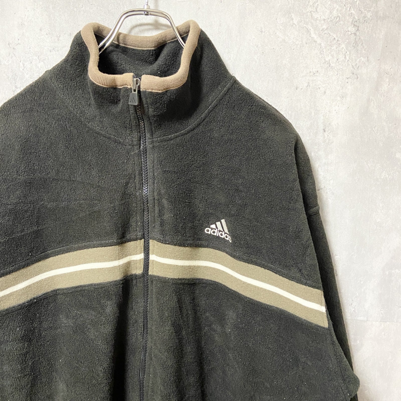 古着　used　90s　adidas アディダス　フルジップフリースジャケット　トラックジャケット　ビックシルエット　XXLサイズ