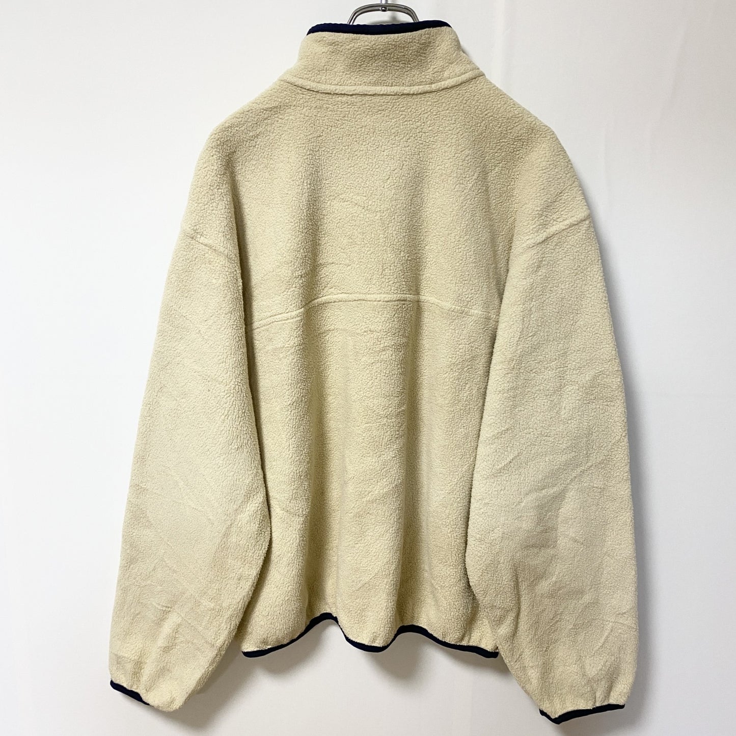 古着 used　80s 90s　L.L.Bean エルエルビーン　長袖スナップボタンフリースジャケット　ヴィンテージ　アイボリー