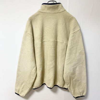 古着 used　80s 90s　L.L.Bean エルエルビーン　長袖スナップボタンフリースジャケット　ヴィンテージ　アイボリー