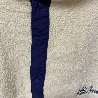 古着 used　80s 90s　L.L.Bean エルエルビーン　長袖スナップボタンフリースジャケット　ヴィンテージ　アイボリー