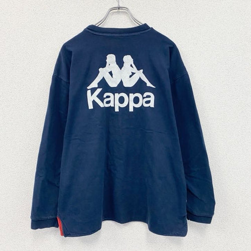 90s　kappa　カッパ　リバーシブルスウェット/トレーナー　ヴィンテージ　紺　ネイビー　赤　レッド　Lサイズ