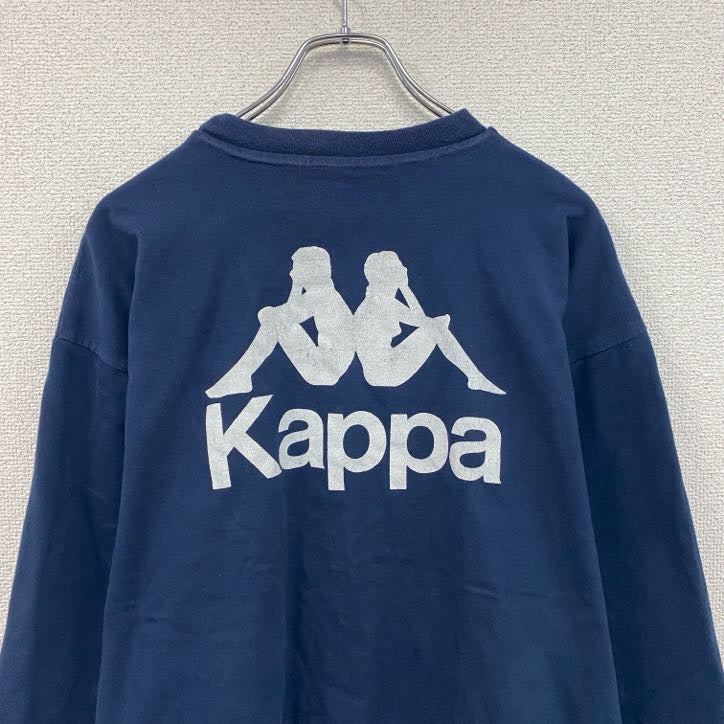 90s　kappa　カッパ　リバーシブルスウェット/トレーナー　ヴィンテージ　紺　ネイビー　赤　レッド　Lサイズ