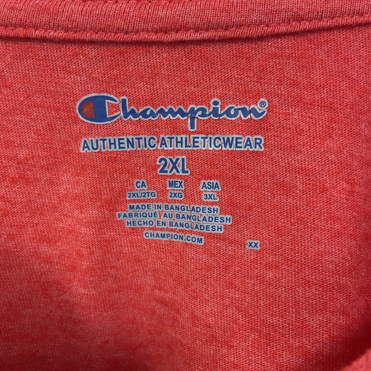 古着　used　champion　チャンピオン　半袖プリントTシャツ　GO　FLYERS　クルーネック　赤　レトロ　2XLサイズ