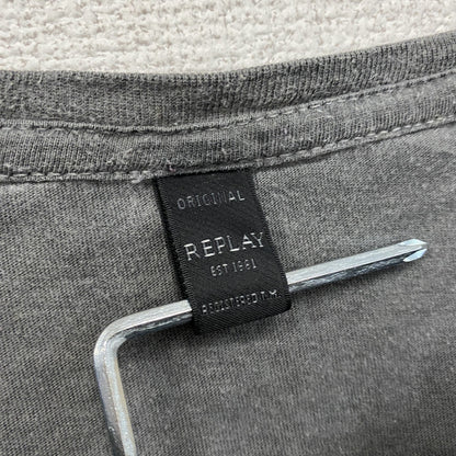 REPLAY　リプレイ　半袖プリントTシャツ　灰色　グレー