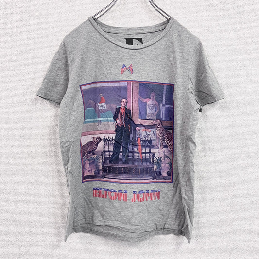ELTON JHON　エルトン ジョン　半袖プリントTシャツ　シンガーT　シングルステッチ　灰色　グレー　Mサイズ