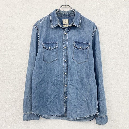 GAP　ギャップ　SLIM FIT　長袖デニムシャツ　インディゴ　Lサイズ