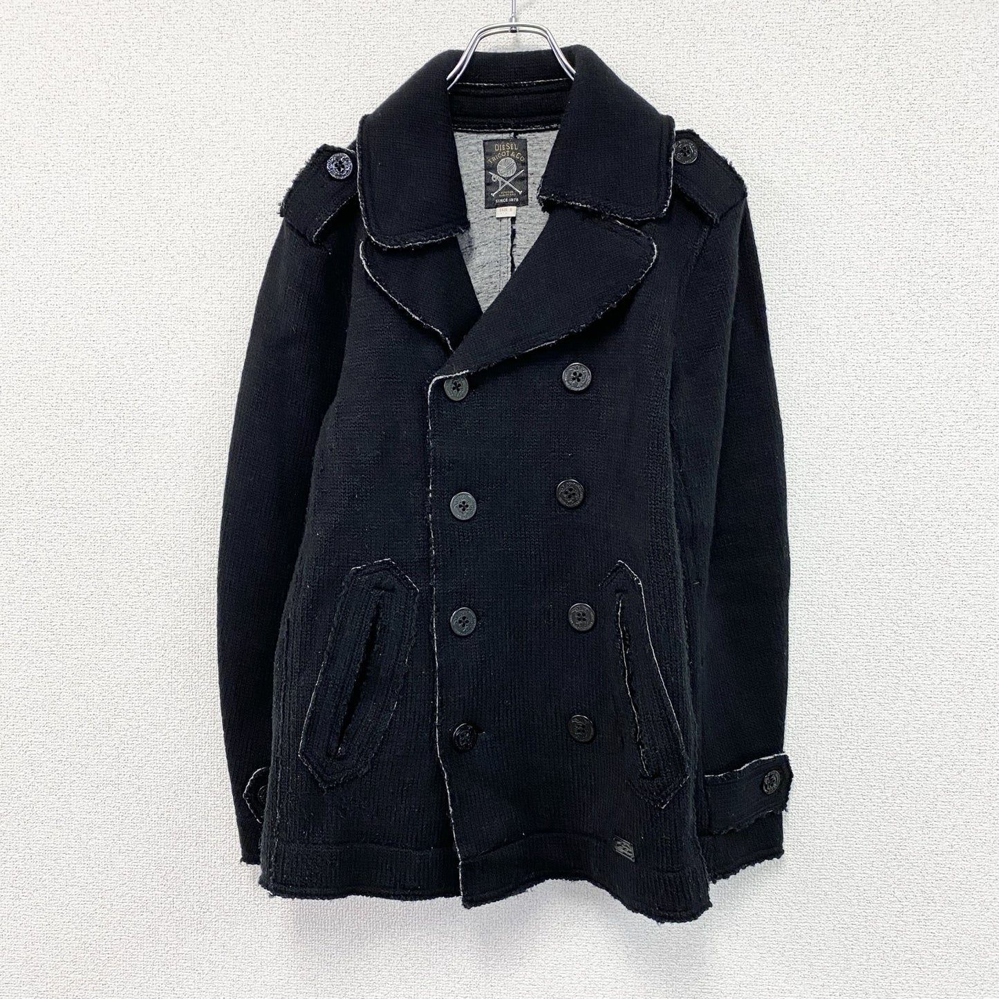 DIESEL　ディーゼル　TRICOT＆CO　ニットピーコート　黒　ブラック　Sサイズ