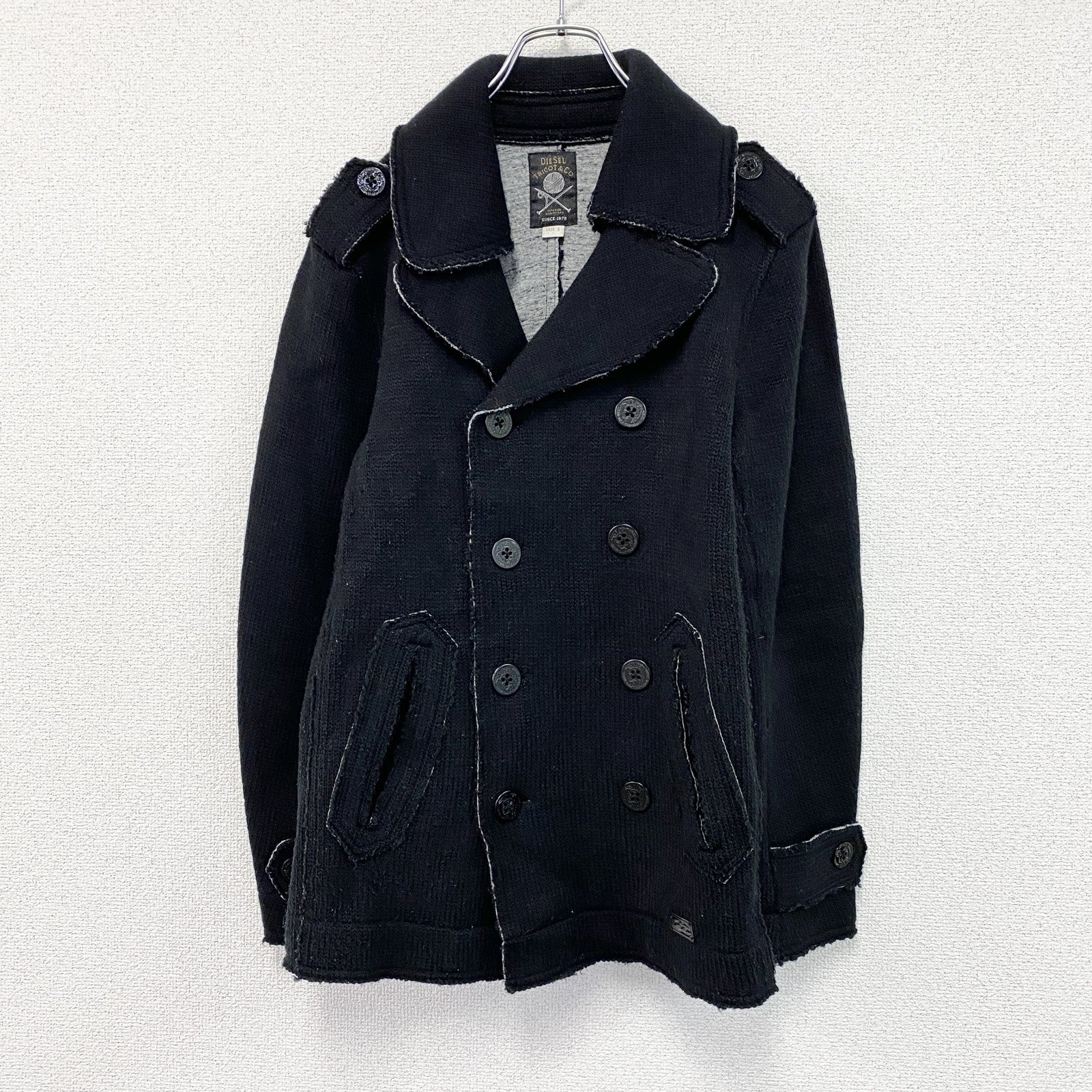 DIESEL　ディーゼル　TRICOT＆CO　ニットピーコート　黒　ブラック　Sサイズ