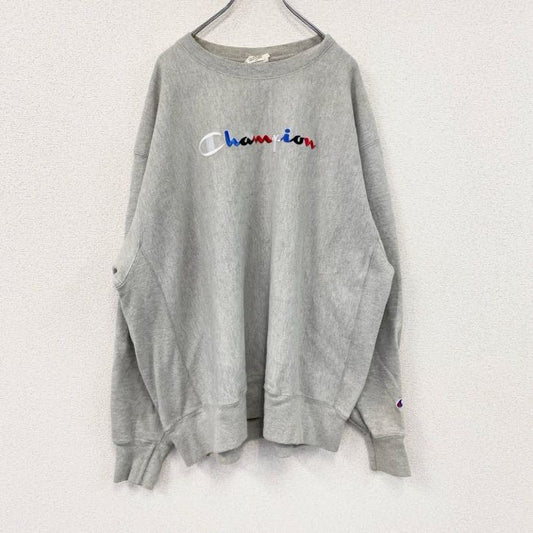 Champion　チャンピオン　リバースウィーブ　スウェット/トレーナー　ビッグシルエット　現行　刺繍ロゴ　灰色　グレー　2XLサイズ