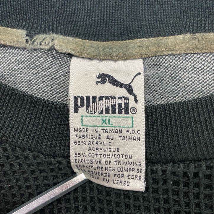 80s　PUMA　プーマ　スウェット　ヴィンテージ　刺繍タグ　黒　ブラック　XLサイズ