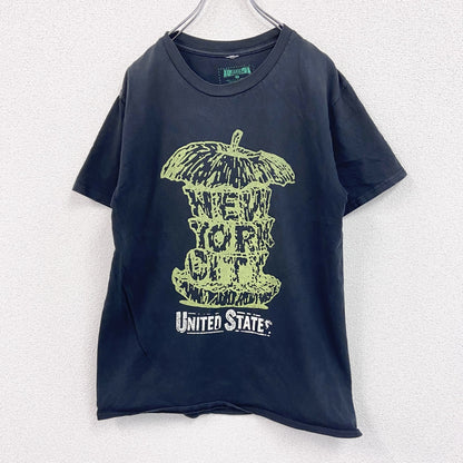 OLEE TEXTILE　半袖プリントTシャツ　NEW YYORK CITY　Apple　リンゴ　黒　ブラック　Lサイズ