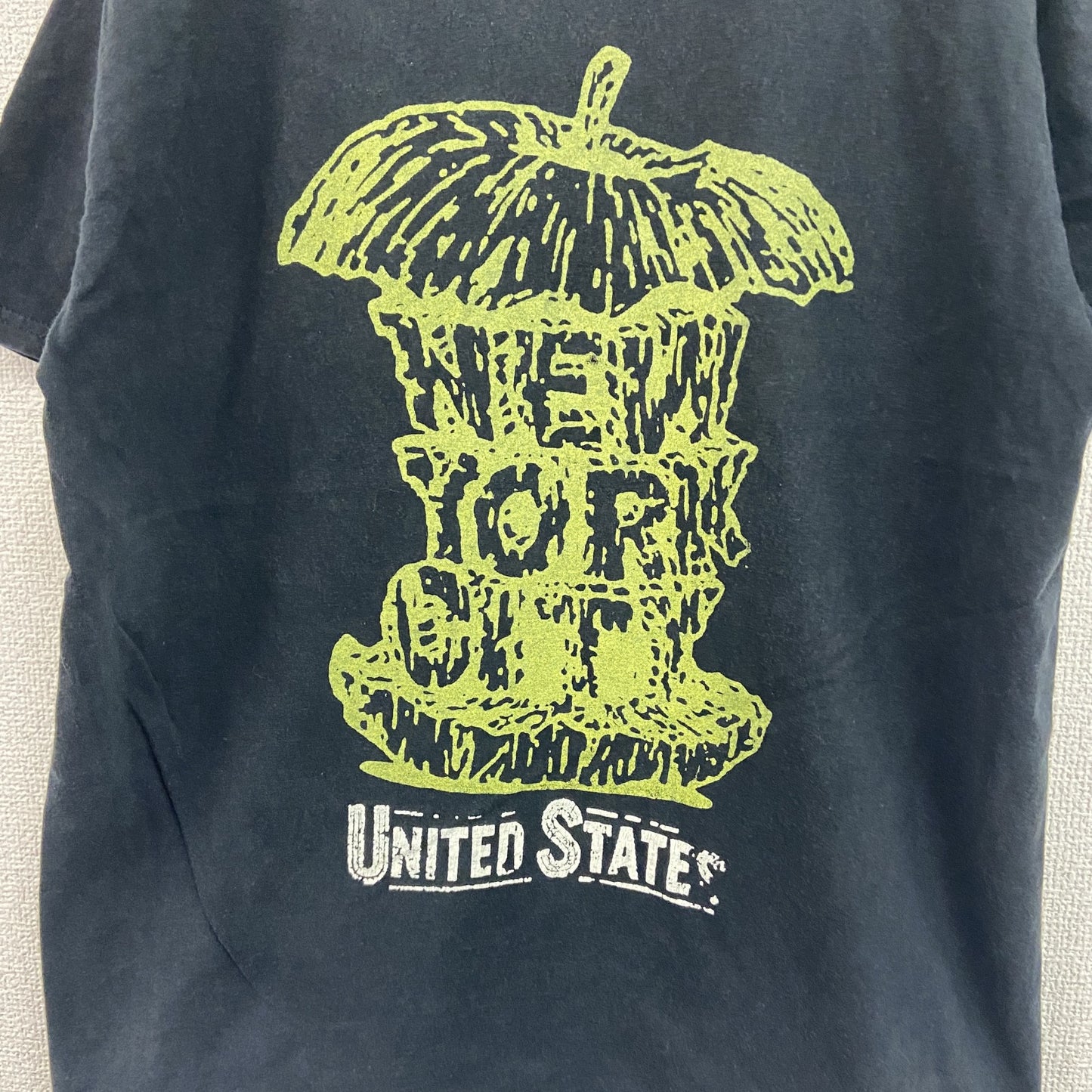 OLEE TEXTILE　半袖プリントTシャツ　NEW YYORK CITY　Apple　リンゴ　黒　ブラック　Lサイズ