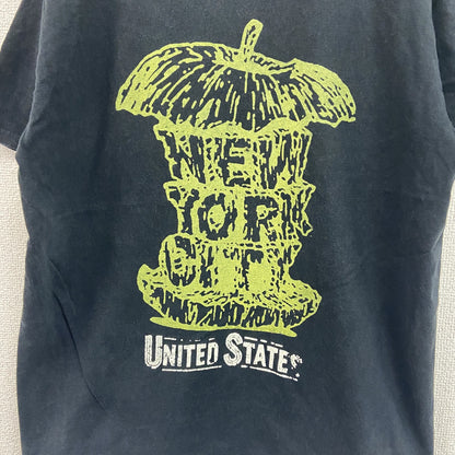 OLEE TEXTILE　半袖プリントTシャツ　NEW YYORK CITY　Apple　リンゴ　黒　ブラック　Lサイズ