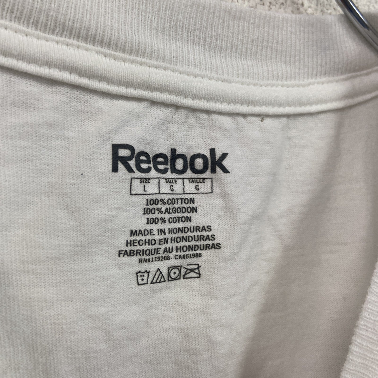 Reebok　リーボック　半袖プリントTシャツ　白　ホワイト　Lサイズ