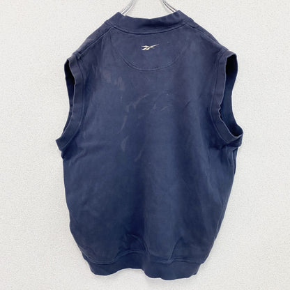 ～90s　Reebok　リーボック　コットンニットベスト　フェード　ヴィンテージ　紺　ネイビー　XLサイズ