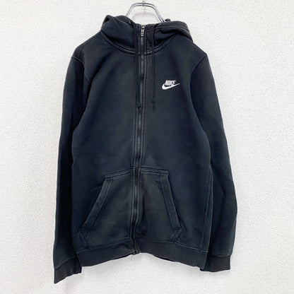NIKE　ナイキ　フルジップスウェットパーカー/フーディー　スウッシュ　黒　ブラック　XSサイズ
