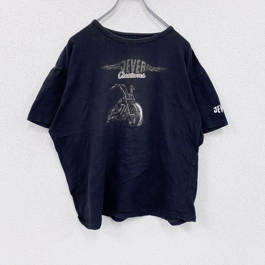 JEVER　Thunderbike　半袖プリントTシャツ　ハーレーダビッドソン　バイク　黒　ブラック　XLサイズ