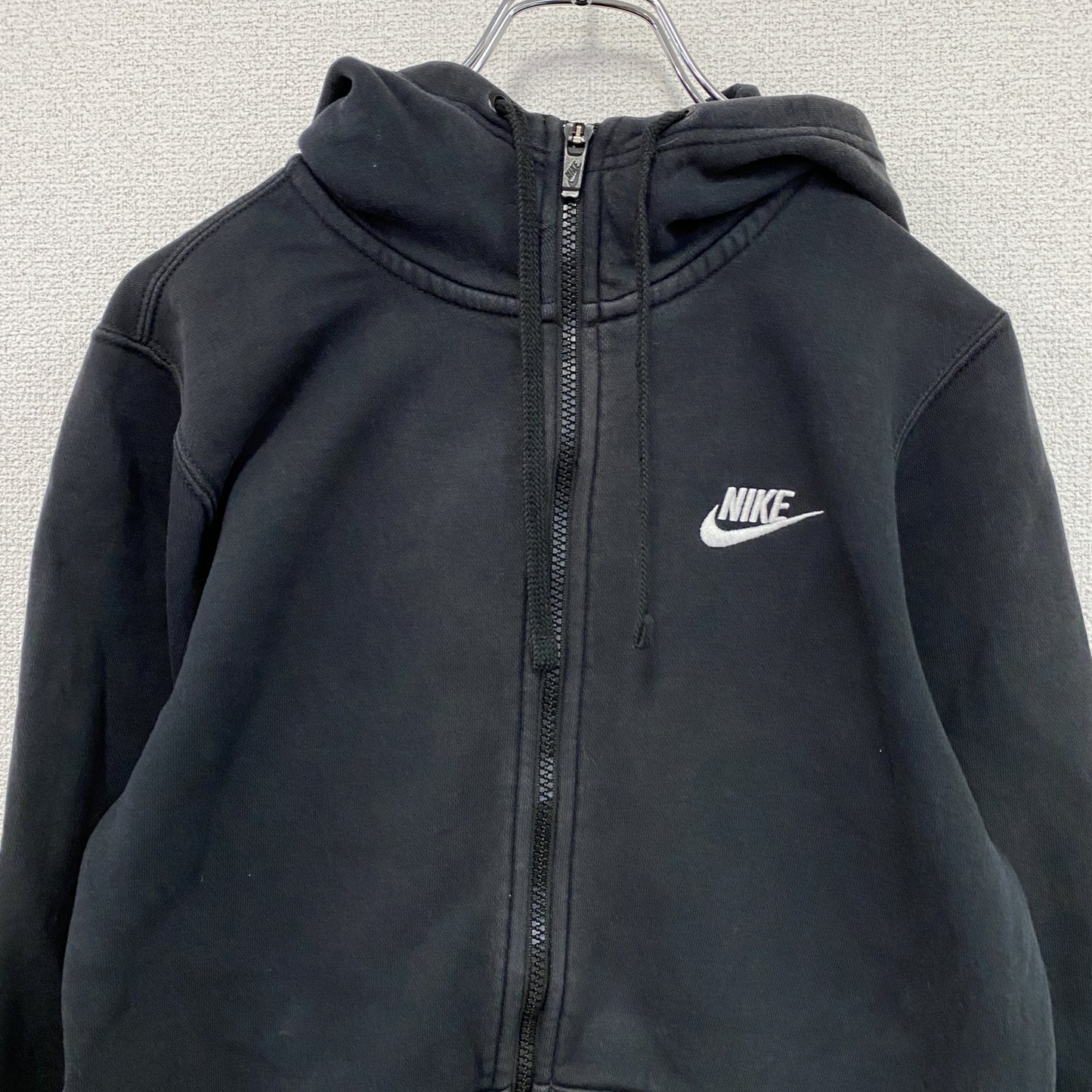 NIKE　ナイキ　フルジップスウェットパーカー/フーディー　スウッシュ　黒　ブラック　XSサイズ
