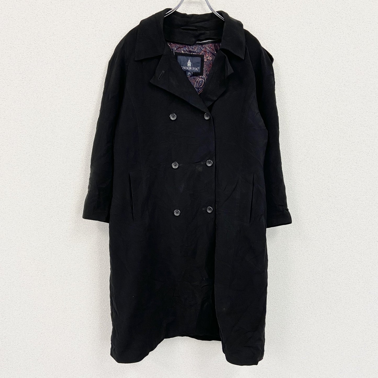 LONDON FOG　ロンドンフォグ　トレンチコート　黒　ブラック　Lサイズ　