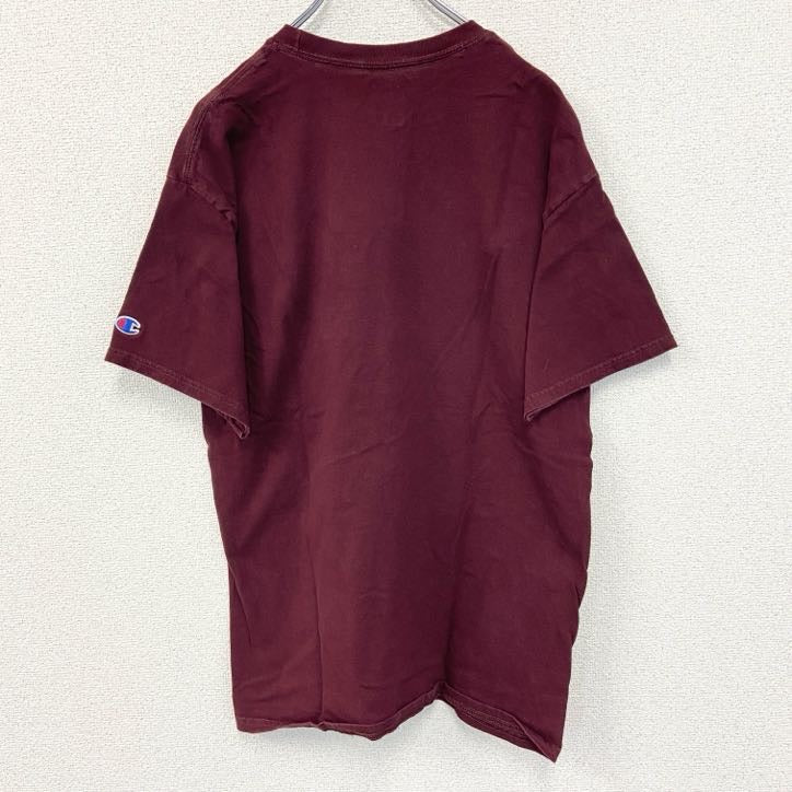 古着　used　champion　チャンピオン　半袖カレッジプリントTシャツ　ロアノーク大学　クルーネック　赤　レトロ　Lサイズ