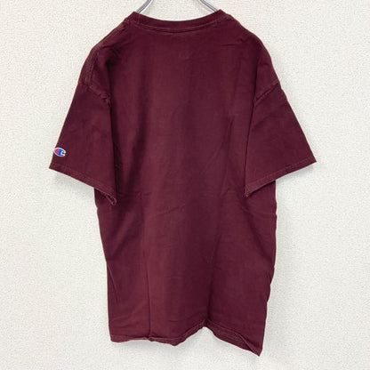古着　used　champion　チャンピオン　半袖カレッジプリントTシャツ　ロアノーク大学　クルーネック　赤　レトロ　Lサイズ