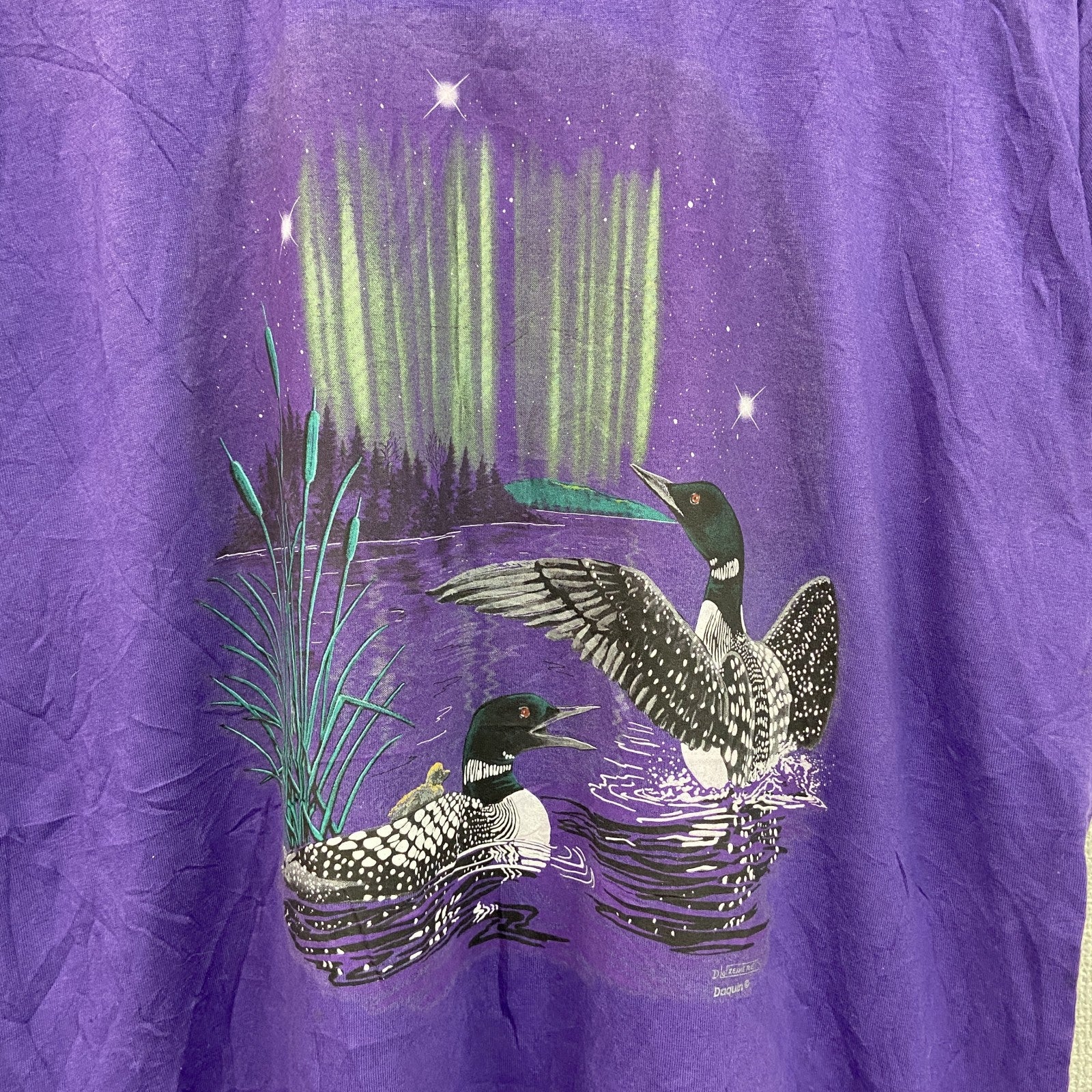 80s　SPORTSMAN　半袖プリントTシャツ　ヴィンテージ　シングルステッチ　紫　パープル　XLサイズ