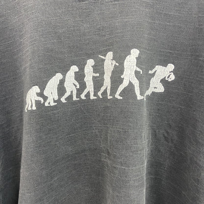 半袖プリントTシャツ　人類の進化　スポーツ　黒　ブラック
