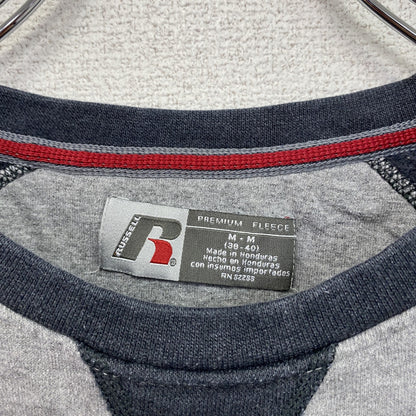RUSSELL　ラッセル　スウェット/トレーナー　ラグランスリーブ　前V　ワンポイント　刺繍ロゴ　灰色　グレー　Mサイズ