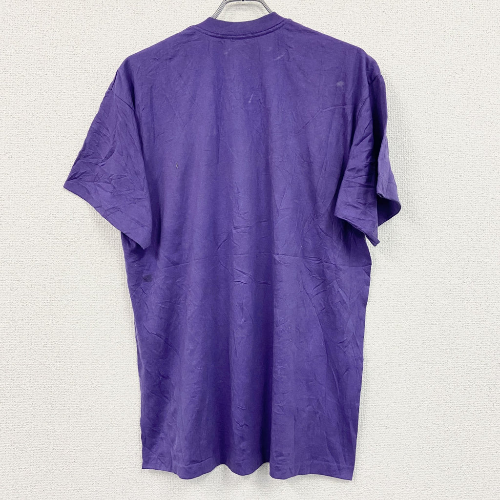 80s　SPORTSMAN　半袖プリントTシャツ　ヴィンテージ　シングルステッチ　紫　パープル　XLサイズ