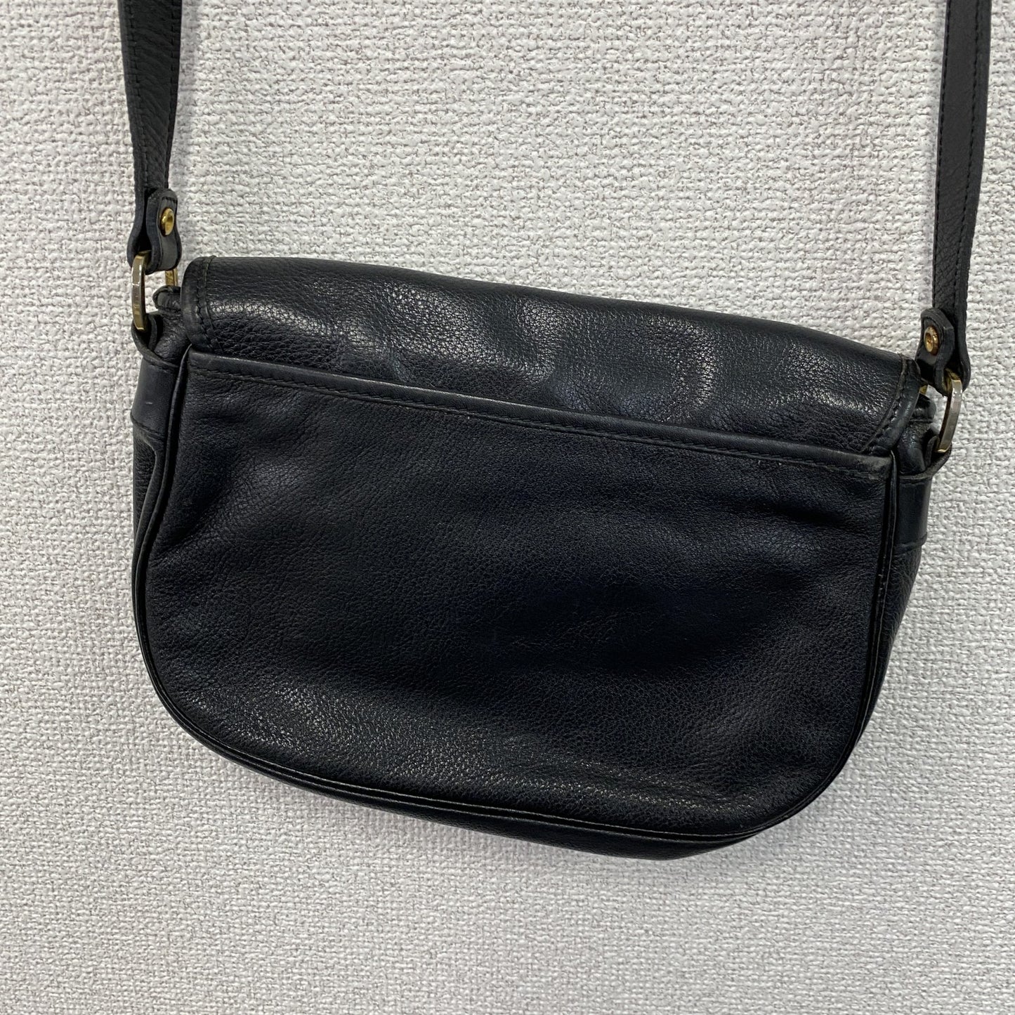 Longchamp　ロンシャン　レザーショルダーバッグ　黒　ブラック