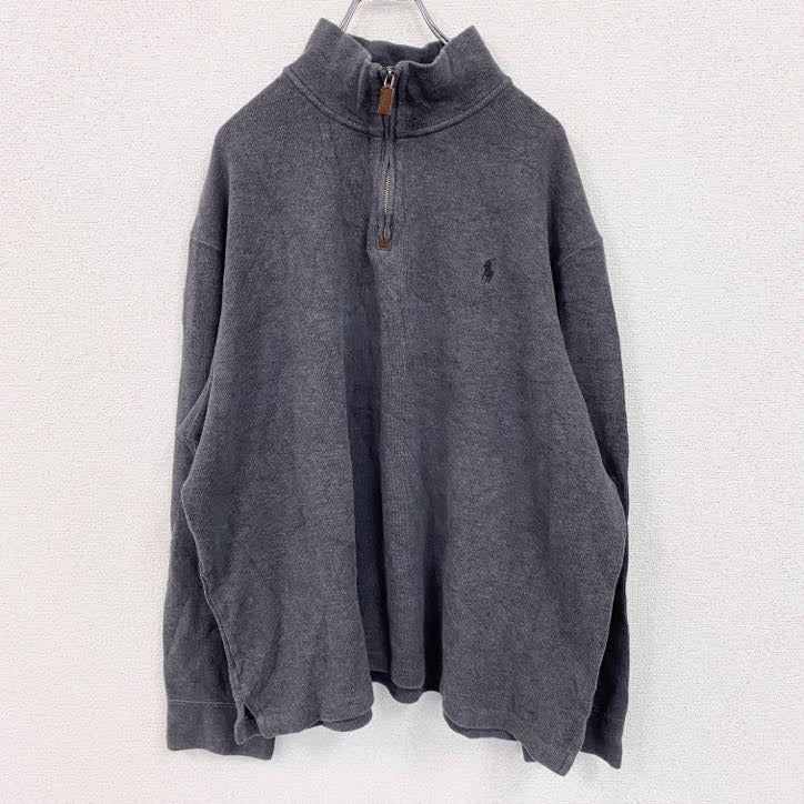 Polo by Ralph Lauren　ポロバイラルフローレン　ハーフジップスウェット/トレーナー 　グレー　2XLサイズ