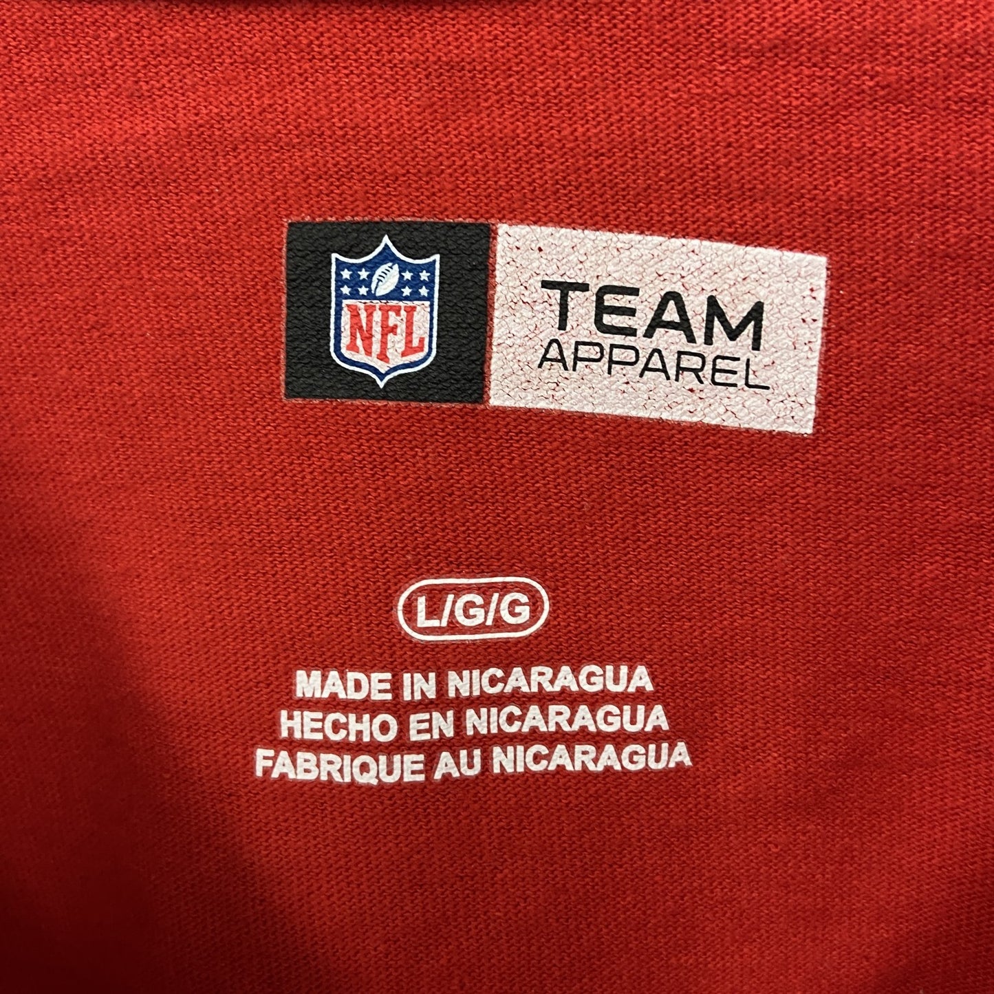 古着　used　TEAM APPAREL　半袖プリントTシャツ　NFL　カンザスシティ チーフス　アメフト　KC　赤　Lサイズ
