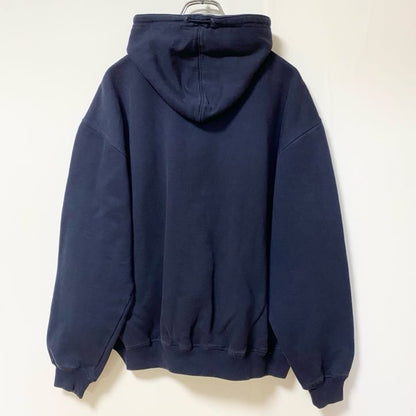 古着 used　PUMA プーマ　長袖フルジップロゴデザインパーカー　スウェットフーディ　ネイビー　前ポケット　Lサイズ