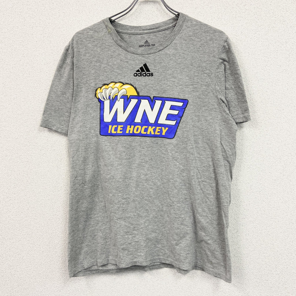 adidas　アディダス　半袖プリントTシャツ　グレー　2XL