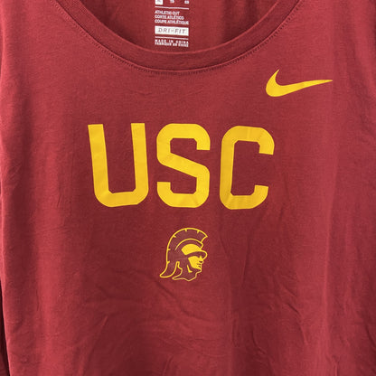 古着 used　NIKE　ナイキ　タンクトップシャツ　クルーネック　USC　カリフォルニア大学　フットボール　赤　XLサイズ