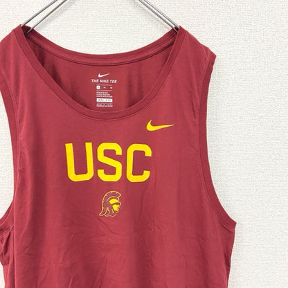 古着 used　NIKE　ナイキ　タンクトップシャツ　クルーネック　USC　カリフォルニア大学　フットボール　赤　XLサイズ