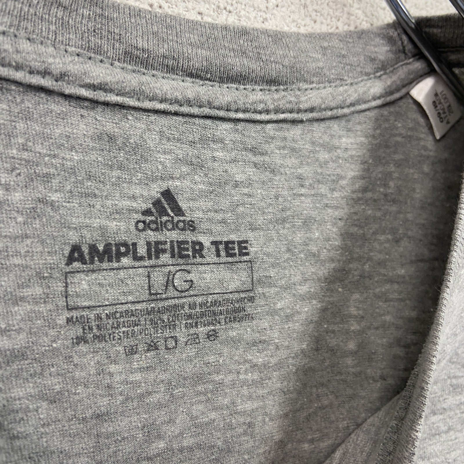 adidas　アディダス　半袖プリントTシャツ　グレー　2XL