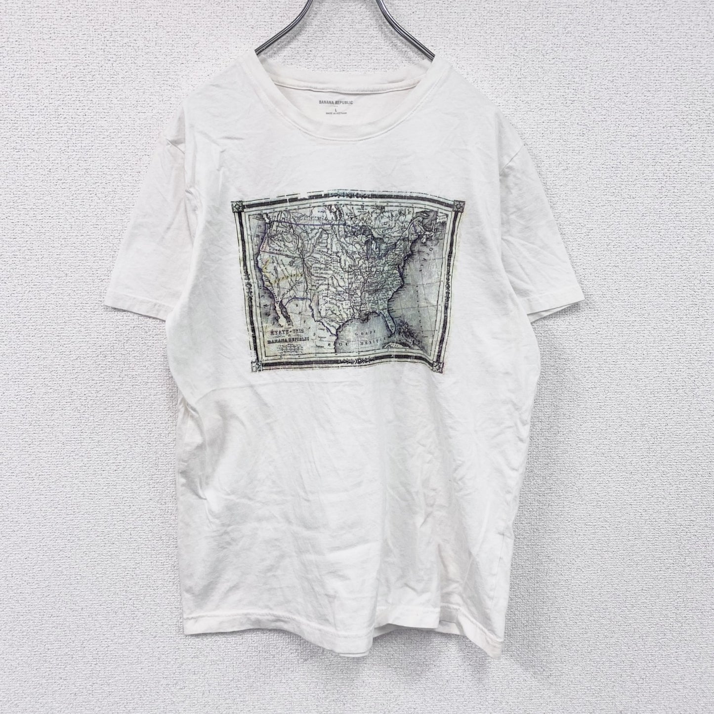 BANANA REPUBLIC　バナナリパブリック　バナリパ　半袖プリントTシャツ　白　ホワイト　Lサイズ