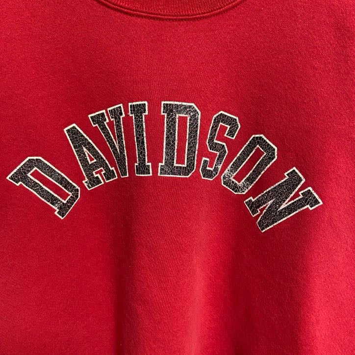 ～90s　GEAR　DAVITSON　プリントスウェット/トレーナー　ヴィンテージ　赤　レッド　XLサイズ