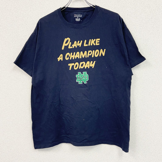 Champion　チャンピオン　半袖プリントTシャツ　紺　ネイビー　XLサイズ