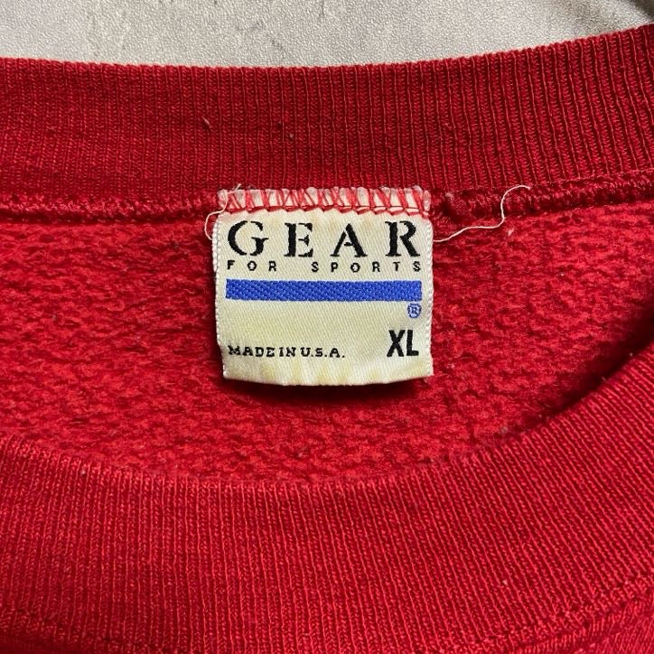 ～90s　GEAR　DAVITSON　プリントスウェット/トレーナー　ヴィンテージ　赤　レッド　XLサイズ