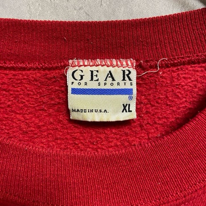 ～90s　GEAR　DAVITSON　プリントスウェット/トレーナー　ヴィンテージ　赤　レッド　XLサイズ