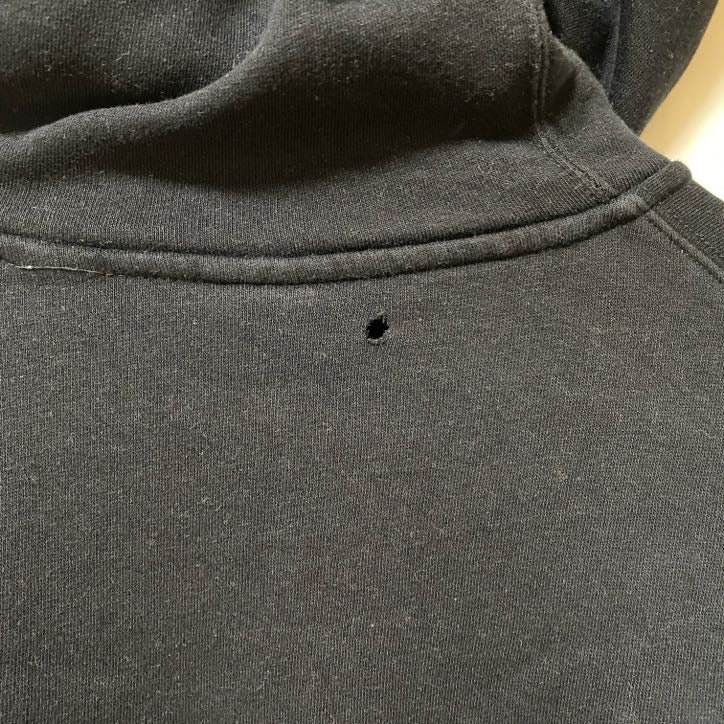 古着 used 　エアジョーダン　長袖ワンポイントロゴ刺繡スウェット　スウェットフーディー　バスケットボール　黒　Ｌサイズ