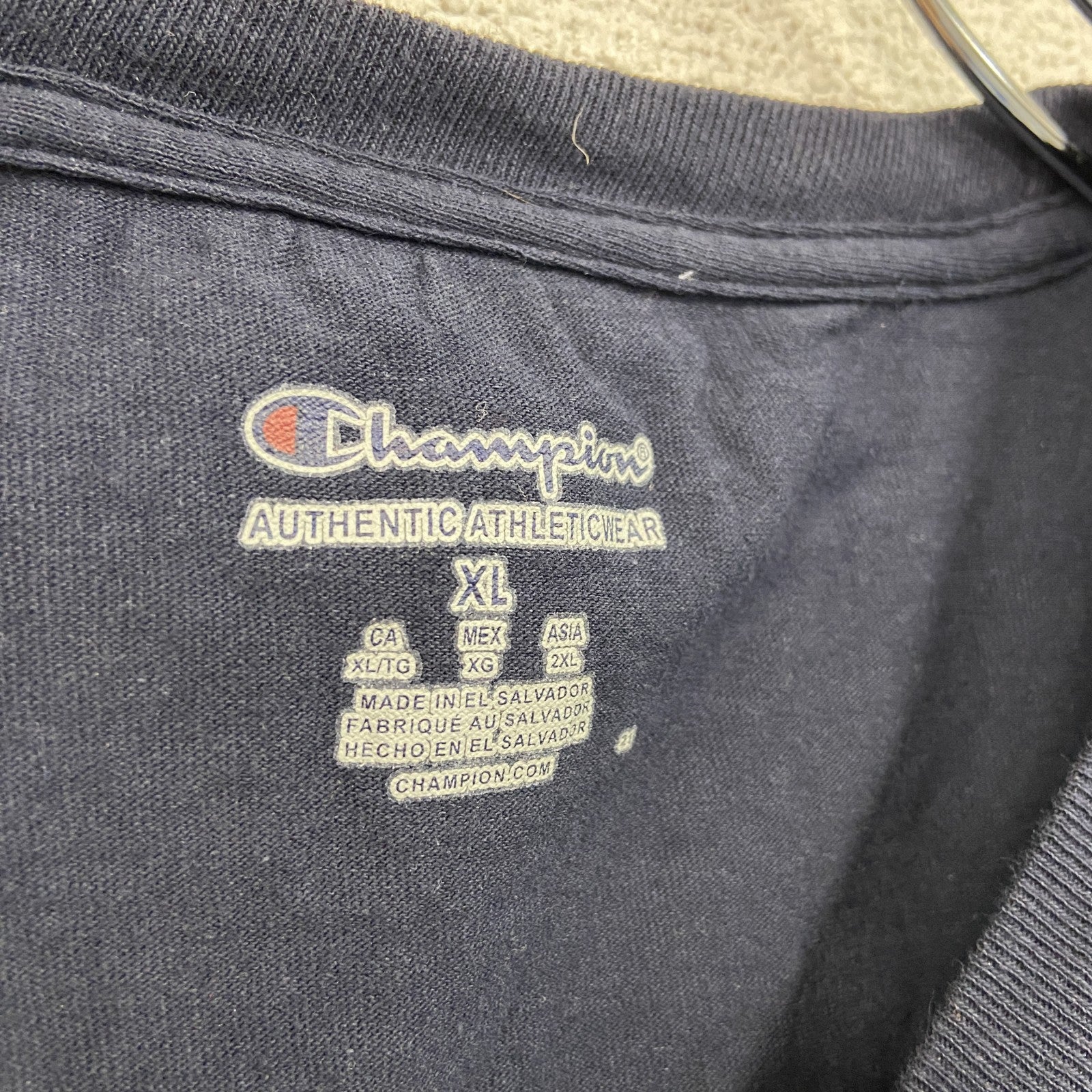 Champion　チャンピオン　半袖プリントTシャツ　紺　ネイビー　XLサイズ