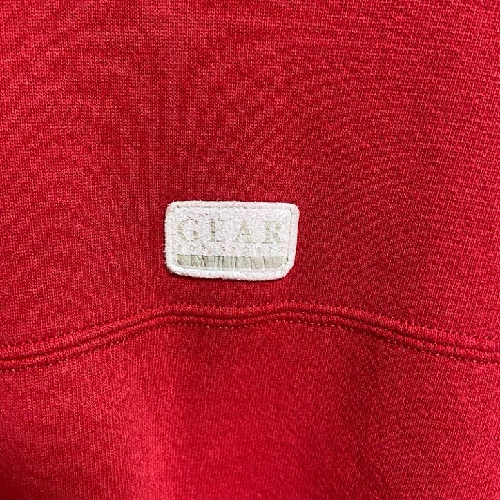 ～90s　GEAR　DAVITSON　プリントスウェット/トレーナー　ヴィンテージ　赤　レッド　XLサイズ