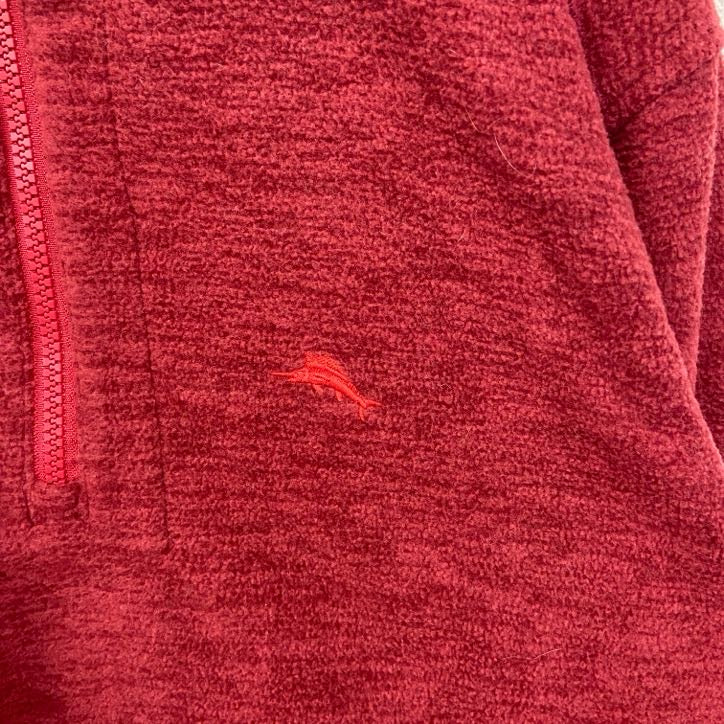古着 used　Tommy Bahama トミーバハマ　長袖ハーフジップフリースジャケット　ハイネック　ワンポイント刺繍　Mサイズ