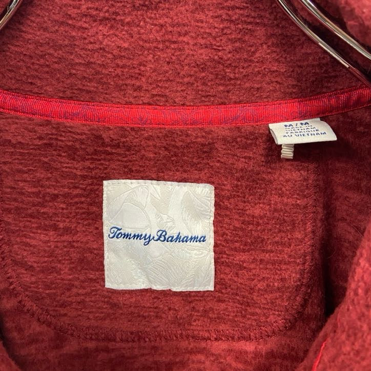 古着 used　Tommy Bahama トミーバハマ　長袖ハーフジップフリースジャケット　ハイネック　ワンポイント刺繍　Mサイズ