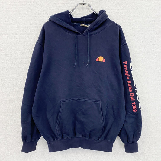～00s　ellesse　エレッセ　スウェットパーカー/フーディー　紺　ネイビー　ユーロヴィンテージ　Lサイズ